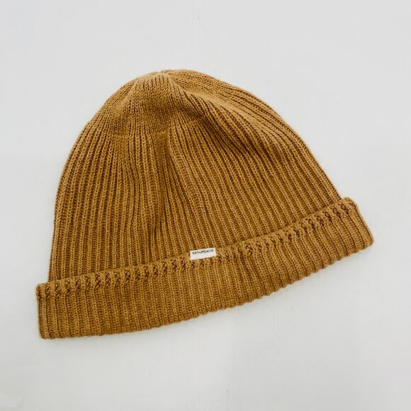 Saturdays New York City tan brown ribbed beanie main image 6